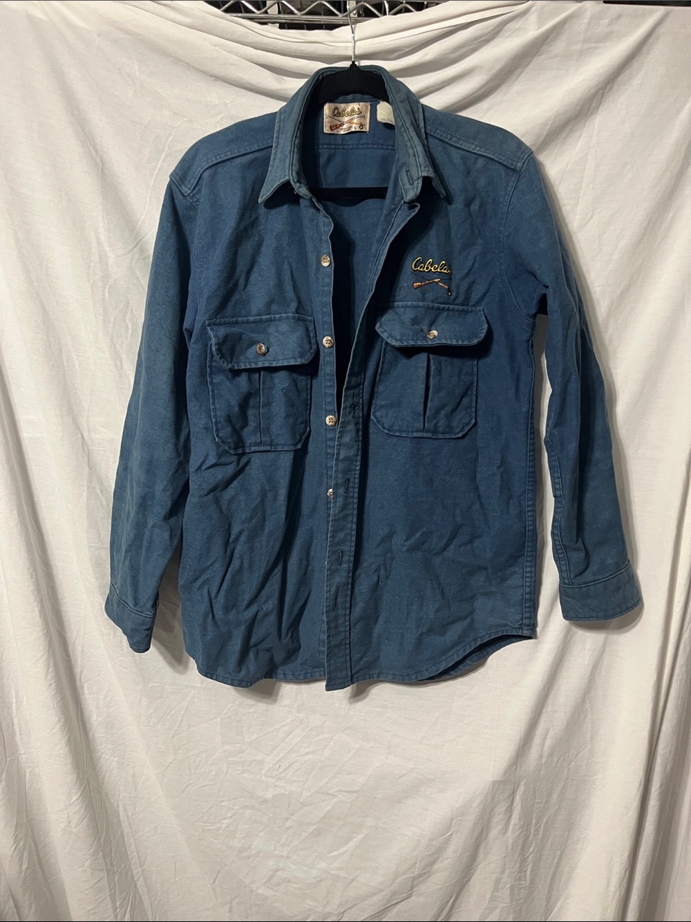 Vintage Cabela's Indigo Blue Button-Up Utility Shirt